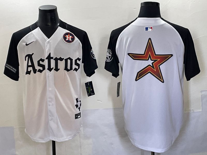 Men 2025 Houston Astros Blank White Black Five generations Joint Name Nike MLB Jersey style 17->houston astros->MLB Jersey